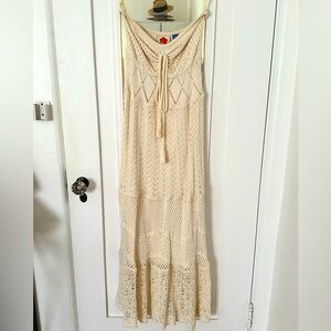 FARM RIO Anthropologie Crochet Strapless Dress Size XS